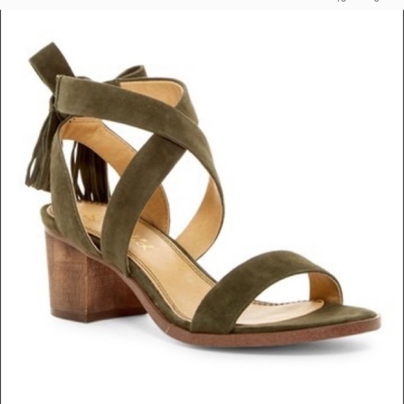 Splendid Shoes - Splendid Janine Block Heel Suede Sandal Green 7